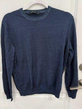 Bugatchi Navy Blue Merino Wool Sweater